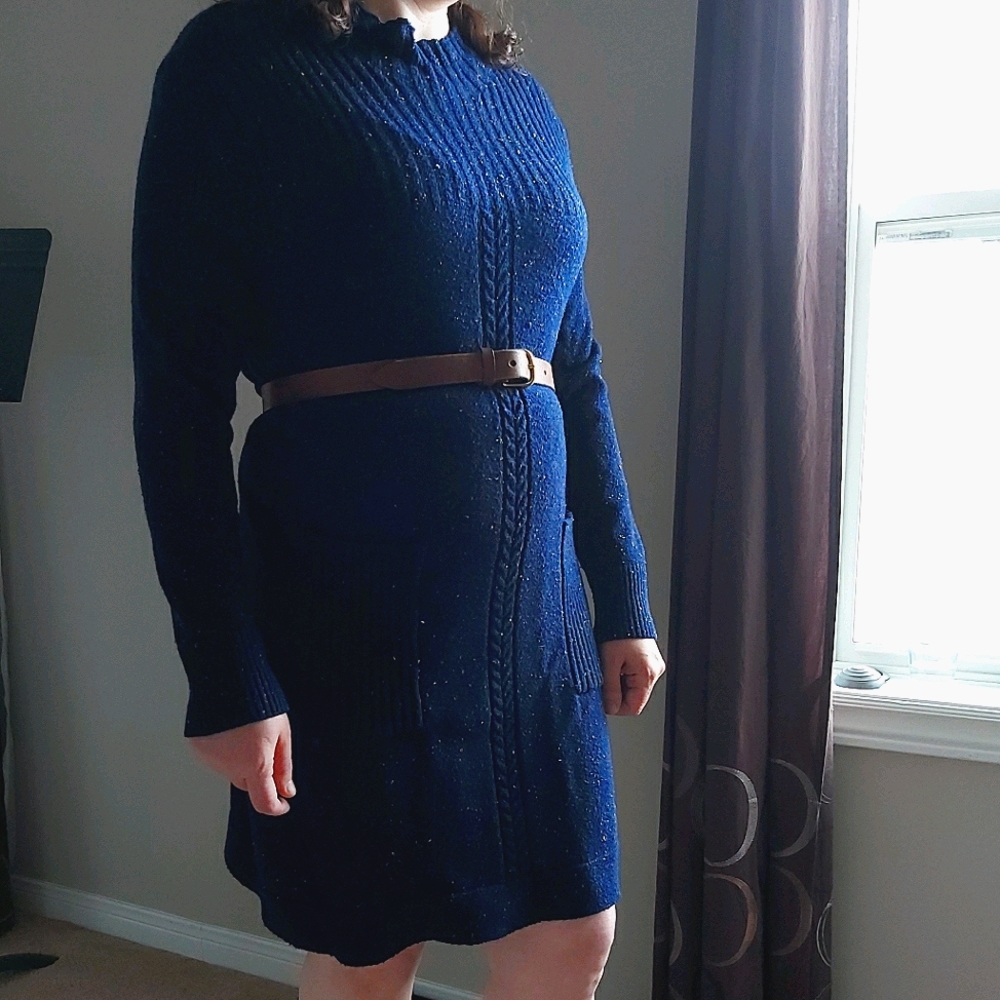 NWOT Warm Navy Sweater Dress